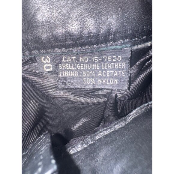 Vintage Toffs Y2K 80s 90s High Waisted Black Leather Pants 10T Pleated Design - Picture 9 of 10